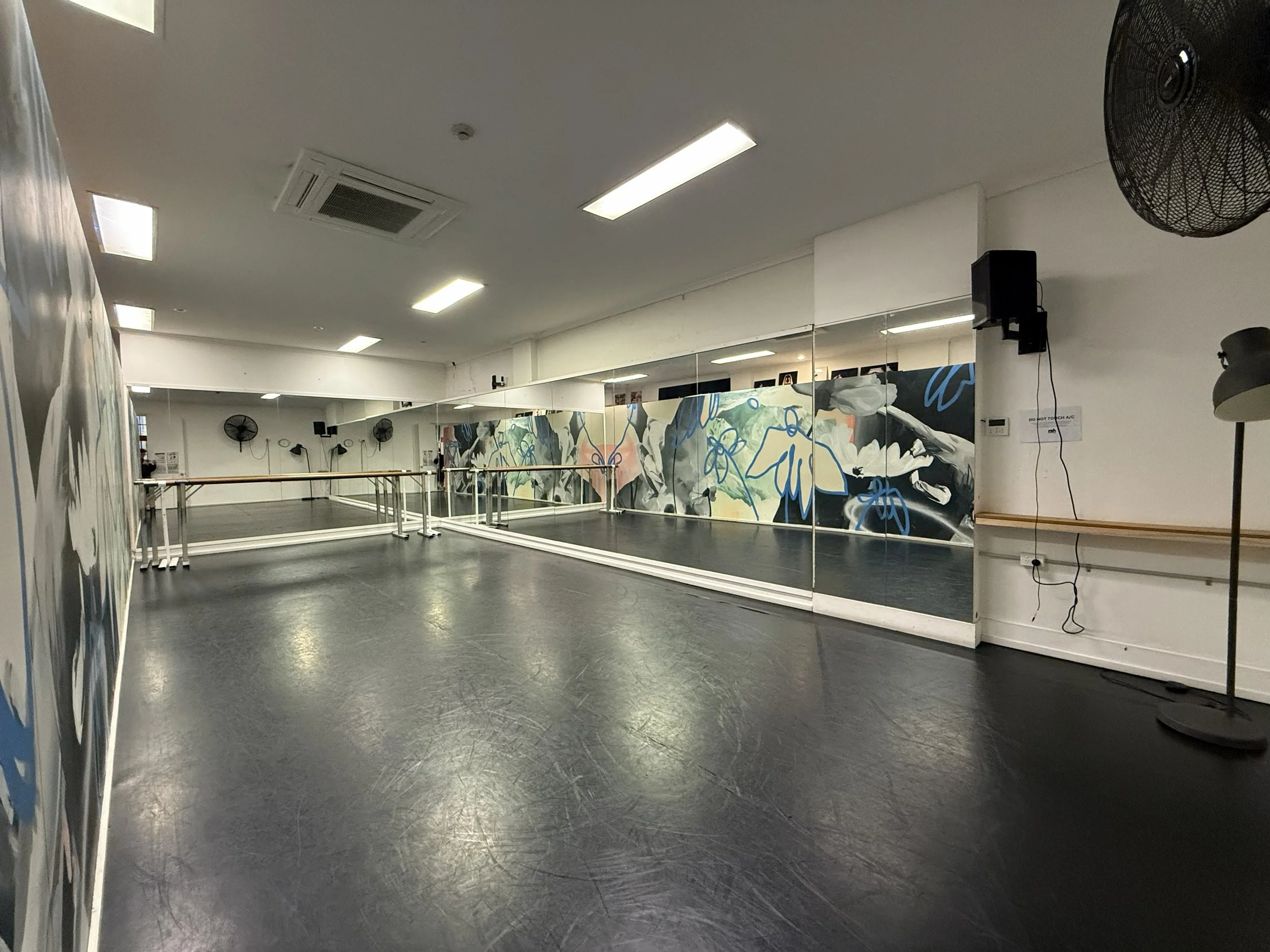 Dancers taking a break in a comfortable studio lounge